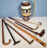 Canes and Walking Sticks with Floor Vase