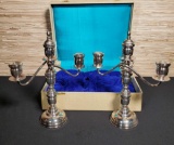 Pair Silver Plate Candle Sticks in Presentation Box