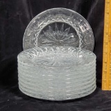 Set 10 Waterford Crystal Luncheon Plates