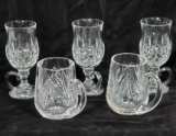 Vintage Waterford Crystal Coffee Mugs (1 Signed Eugene Young) & Tankards