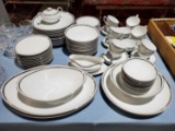 93 Pcs Vintage Amcrest Pearl Mist 7 Piece Place Setting Service for 12 Dinnerware