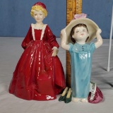 Royal Worcester Porcelain Figurine 3081 Grandmother?s Dress and 1 Royal Doulton Child