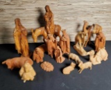 Vintage Hand Carved Wood Olive Wood Holy Family and Nativity Figures & Animals and More