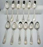 12 Towle 1887 Clover Pattern Sterling Silver Tea Spoons