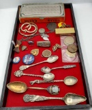 Tray Souvenir Silver Spoon & Curios
