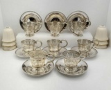 Set Of 8 Sterling Silver #4749 Watson Co. Demitasse Frame and Liner