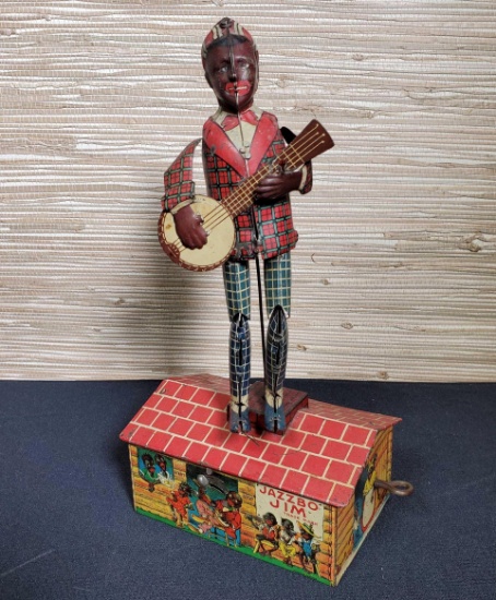Jazzbo Jim "The Dancer on The Roof" Tin Litho Windup Toy