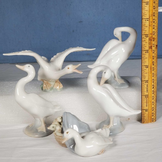 5 Lladro Little Duck Figurines