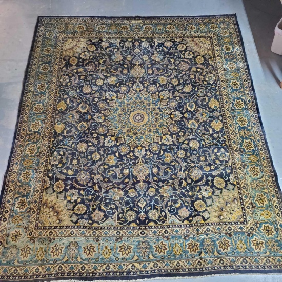 137"x116" Persian Wool Rug with Sunflower Medallion