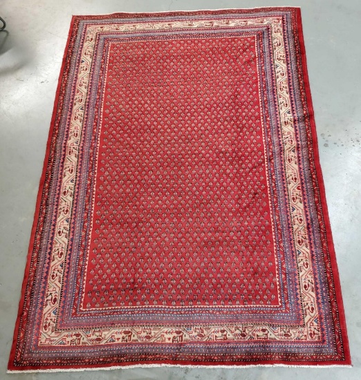 86"x126" Hand Woven Persian 100% Wool Pile Rug