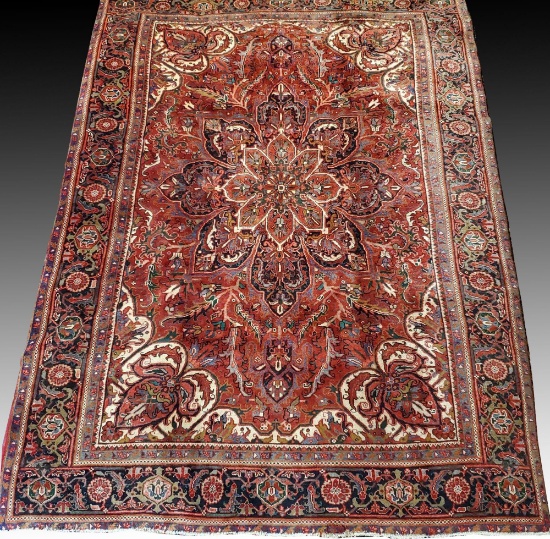 92"x133" Hand Knotted Persian 100% Wool Pile Rug