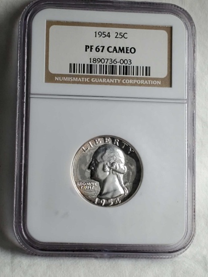 NGC PF 67 Cameo 1954 Silver Quarter
