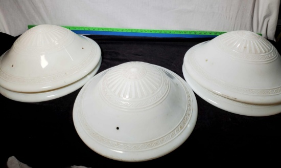 5 Vintage Matching Glass Bowl Form Ceiling Shades