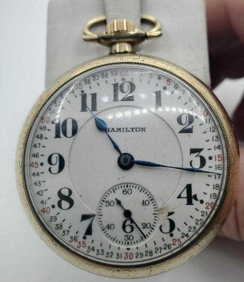 1921 Hamilton 21 Jewel Openface Pocket Watch 16s Model 2