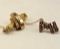 Sigma Delta Tau Sorority 10k Gold Torch Pin W/Diamond & Seed Pearls W/ Chain and AH 10k & Pearls