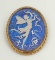 Gorgeous Antique Butterfly Wing Reverse Painting Fairy Cameo Pin Set in 9k Gold