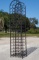 Mid Century Design Wrought Iron Arched Top Open Wine Rack