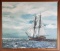 McPhee Oil on Canvas Ship Asea Painting