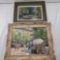 2 Framed Mid Century Modern Oil Paintings