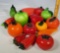 Tray Lot of 17 glass fruits and vegetables