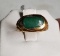 Vintage Chinese 24k Yellow Gold Jadeite Imperial Jade Saddle Ring