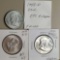 3 High Grade Franklin Silver Half Dollar Error Coin Varieties - 1959 FS-801, 1948-D DDR & 1950 D/D