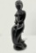 Murano Italy Hand Blown Black Glass Mermaid With Clear Tail