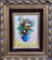 Enamel on Copper Still Life Flower Vase in Double Frame