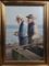 Oil on Canvas Painting of 2 Fisheman signed V Tormo