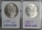 2 Scarce Date Uncirculated Morgan Silver Dollars - 1897 and 1904-O