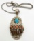 Vintage Navajo Sterling Claw Pendant Necklace by Elaine Smith