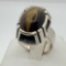 Sterling Silver Modernist Tiger Eye Ring Signed OPUS