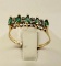 14K Yellow Gold Emerald & Diamond Ring