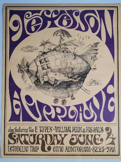 1967 Jefferson Airplane Ectodic Trip Concert Poster