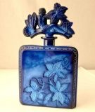 Bohemian Czech Lapis Glass Perfume Bottle Curt Schlevogt Heinrich Hoffmann glassworks