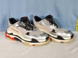 Men's Balenciaga Triple S Silver Chunky Sneakers