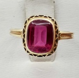 10k Gold Synthetic Ruby Ring