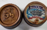 2 Beer Barrel Wall Button Signs Lowenbrau & Icehouse