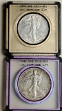 1936 and 1942 DDO-002 Doubled Die Walking Liberty Half Dollars