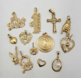 13 - 14k Yellow Gold Charms