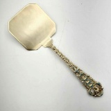 Continental Sterling Silver, Repousse & Enamel Handle Pastry Server