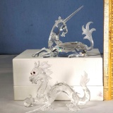 Swarovski Crystal Fabulous Creatures 1996 The Unicorn & 1997 The Dragon SCS Limited Edition Figures