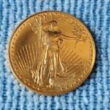 1/2 oz $25 Golden American Eagle High MS Grade Coin 1986