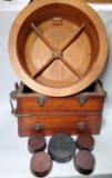 Adams Dubuque Wood & Iron Sand Cast Box, Pedestal and Wood Plugs