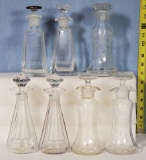 7 Heisey and Hawkes Patent Crystal Oil and Vinegar Bottles