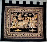 Thai Kalaga Embossed Figural Design Sequined Tapestry