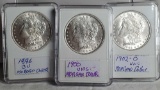 3 Uncirculated Morgan Silver Dollars - 1896, 1900 & 1902-O