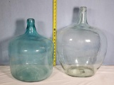 2 Aqua Glass Demijohn Carboy Bottles