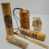 Carved Netsuke, Needle Cases and More