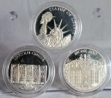 3 1981 New York Silver Collection 3/4 Troy Oz Sterling Silver Coin Rounds